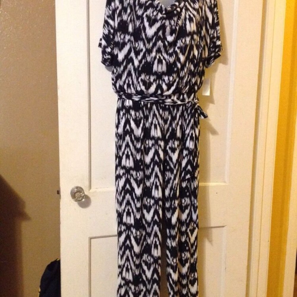 Women's Jumpsuit Covington Large Black & White